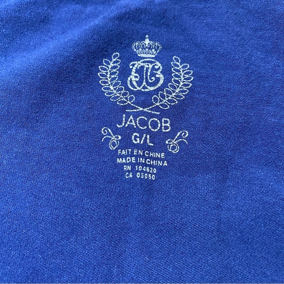 2 for $20 Jacob Blue Long Sleeve Stretch Cotton T-shirt Size Large - Picture 9 of 9